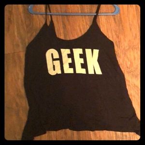 Cute geek tank top. That flows through bottom